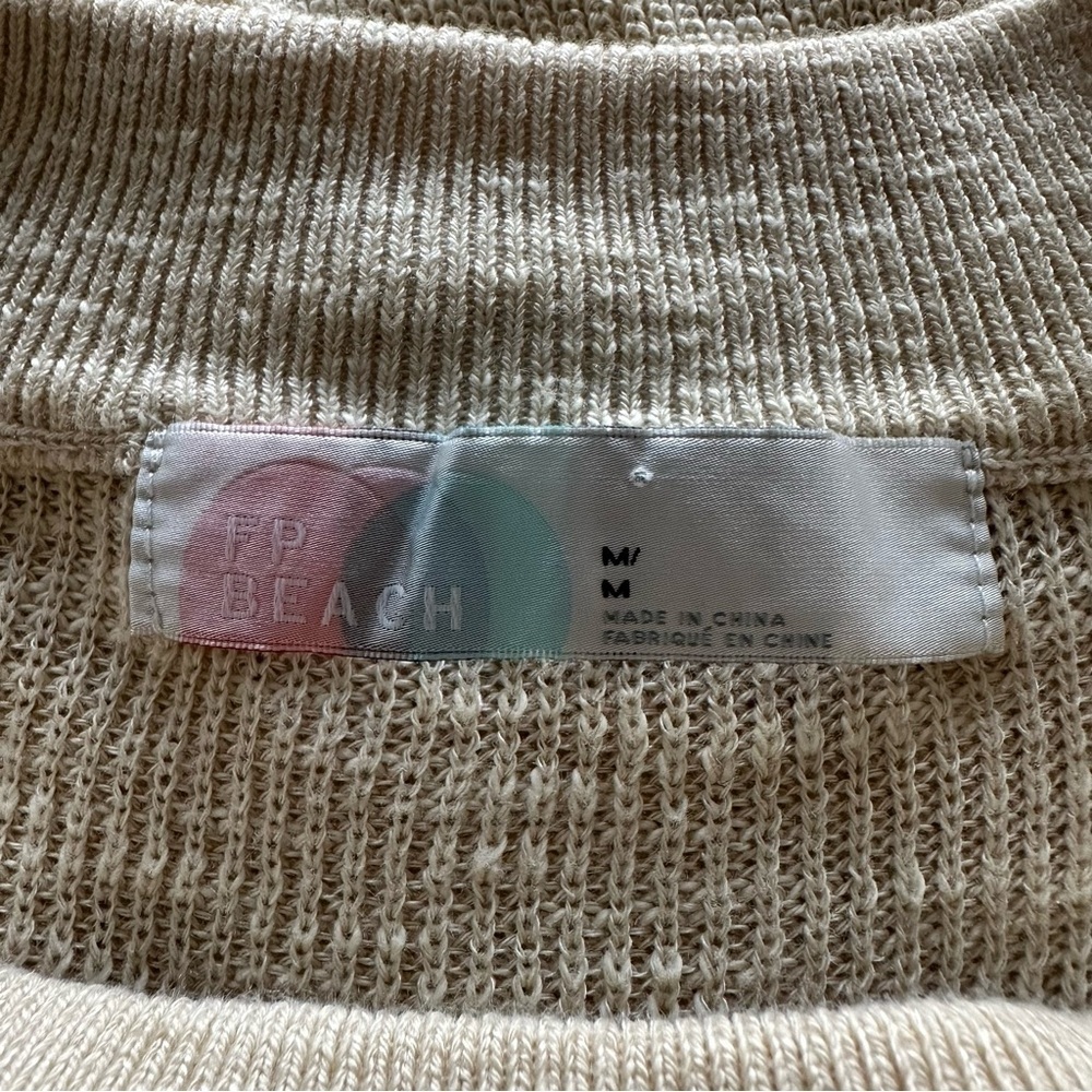 Free People Beach Tan Knit Oversize Sweater Size M - Picture 8 of 11